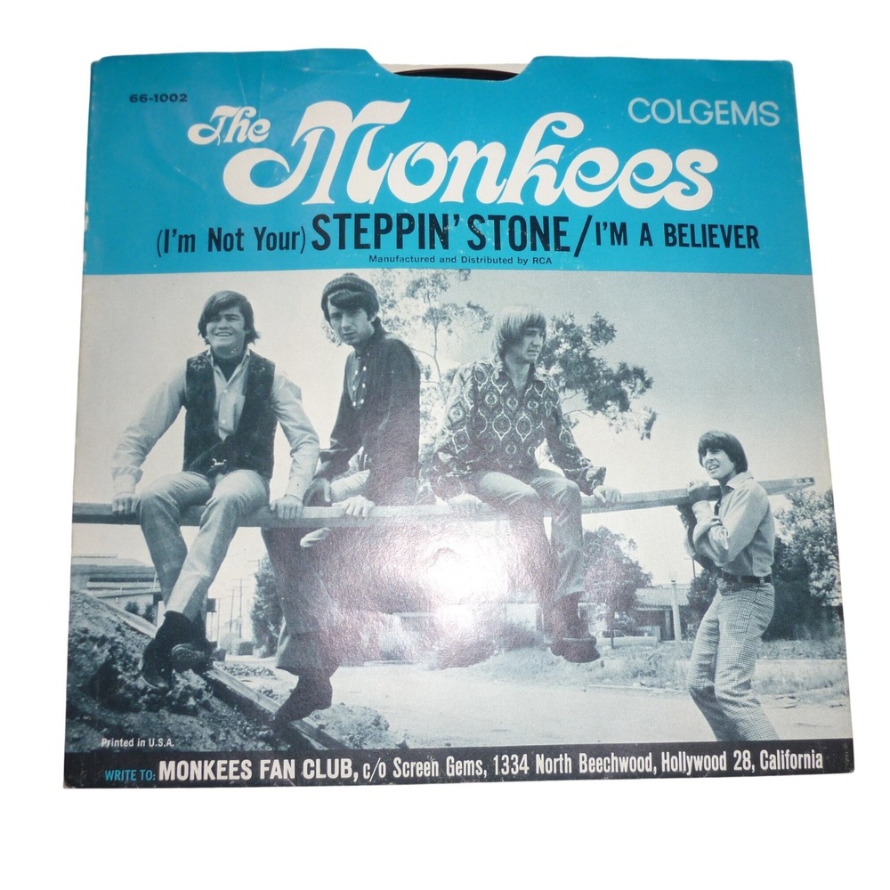 The Monkees I'm A Believer Steppin'‎ Stone 7" 45 RPM Vinyl Colgems 66-1002 1966